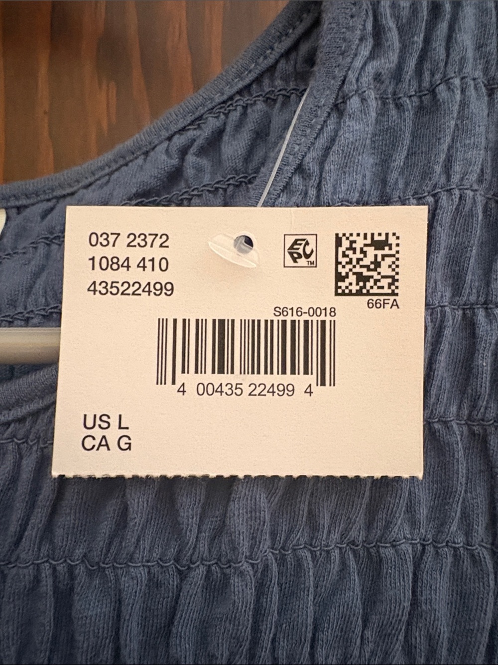 American Eagle Outfitters Blue Smocked Yoke Puff Sleeve Top - Picture 5 of 5